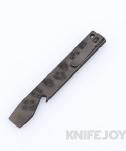 Maverick Customs 5" Smiley Arc Distressed Titanium Pocket Pry Bar / Bottle Opener