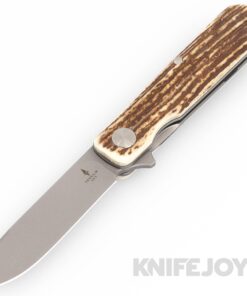 Terrain 365 T365-10711 Otter AT Flipper Linerlock Stonewash Blade with Stag Handles