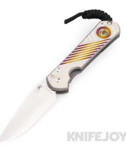 Chris Reeve Knives Small Sebenza 31 Drop Point Magnacut Blade with Unique Graphic Cabochon Citrine Handles