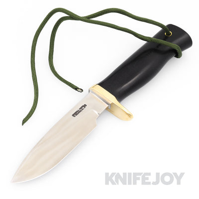 Randall Made Knives Model 28 Woodsman Knife Plain Blade with Black Micarta Handles
