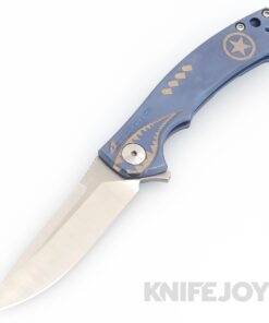 Zero Tolerance Knives ZT 0450 S35VN Blade with BoatRight Bladeworks Engraved Flying Tiger Blue Titanium Handles