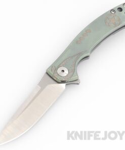 Zero Tolerance Knives ZT 0450 S35VN Blade with BoatRight Bladeworks Engraved Flying Tiger Green Titanium Handles