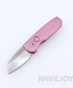 Pro-Tech Knives R5201-PINK Runt 5 Auto Stonewash 20CV Reverse Tanto Blade with Satin Pink Handle