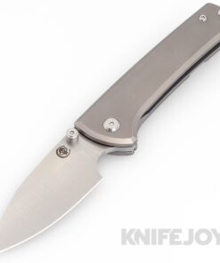 Chaves Knives Scapegoat Street Frame Lock Folder M390 Belt Finish Blade with Stonewash Titanium Handles