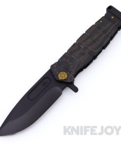Medford Knives USMC FF S45VN DLC Blade with DLC "Ghosted Flag" Handle/ Bronze Hardware and Clip