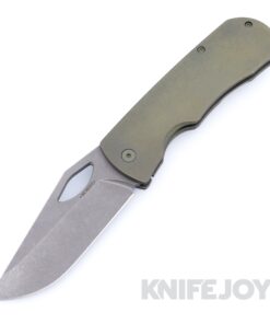 McNees Knives DX Dixon 3.75" Stonewash Magnacut Blade and Stonewash Green / Bronze Titanium Handles
