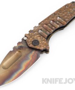 Medford Knives Praetorian Ti S35VN Vulcan Drop Point Blade with Scorched Earth/ Peaks&Valleys Handles/ OS TumPVD Hardware and Clip
