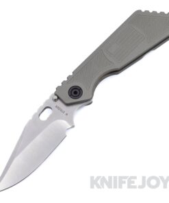 Mick Strider Knives SMF Bowie Grind Magnacut Blade with Grey Flag Engraved Aluminum / Titanium Handle