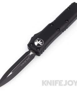 MICROTECH 232-1T UTX-85 II OTF Auto Double Edge Tactical Black Standard Blade with Black Aluminum Handles