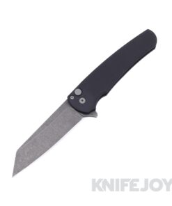 Pro-tech Knives 5401-AW Malibu Flipper Reverse Tanto Acidwash Magnacut Blade with Black Aluminum Handles