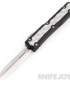 MICROTECH 206-11BIS Makora Double Edge OTF Auto Signature Series Standard Blade with Apocalyptic Standard Nickel Boron Internal/ Black Grip Aluminum Handles