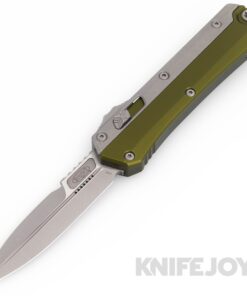 MICROTECH 184-10APOD Glykon Bayonet OTF Auto Apocalyptic Standard Blade with Apocalyptic Overlay Handles/ Nickel Boron Internals/ Green Aluminum Handles