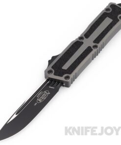 MICROTECH 1278-1NC Scarab II Gen III Auto OTF Single Edge Standard Blade with Natural Clear Aluminum Handles
