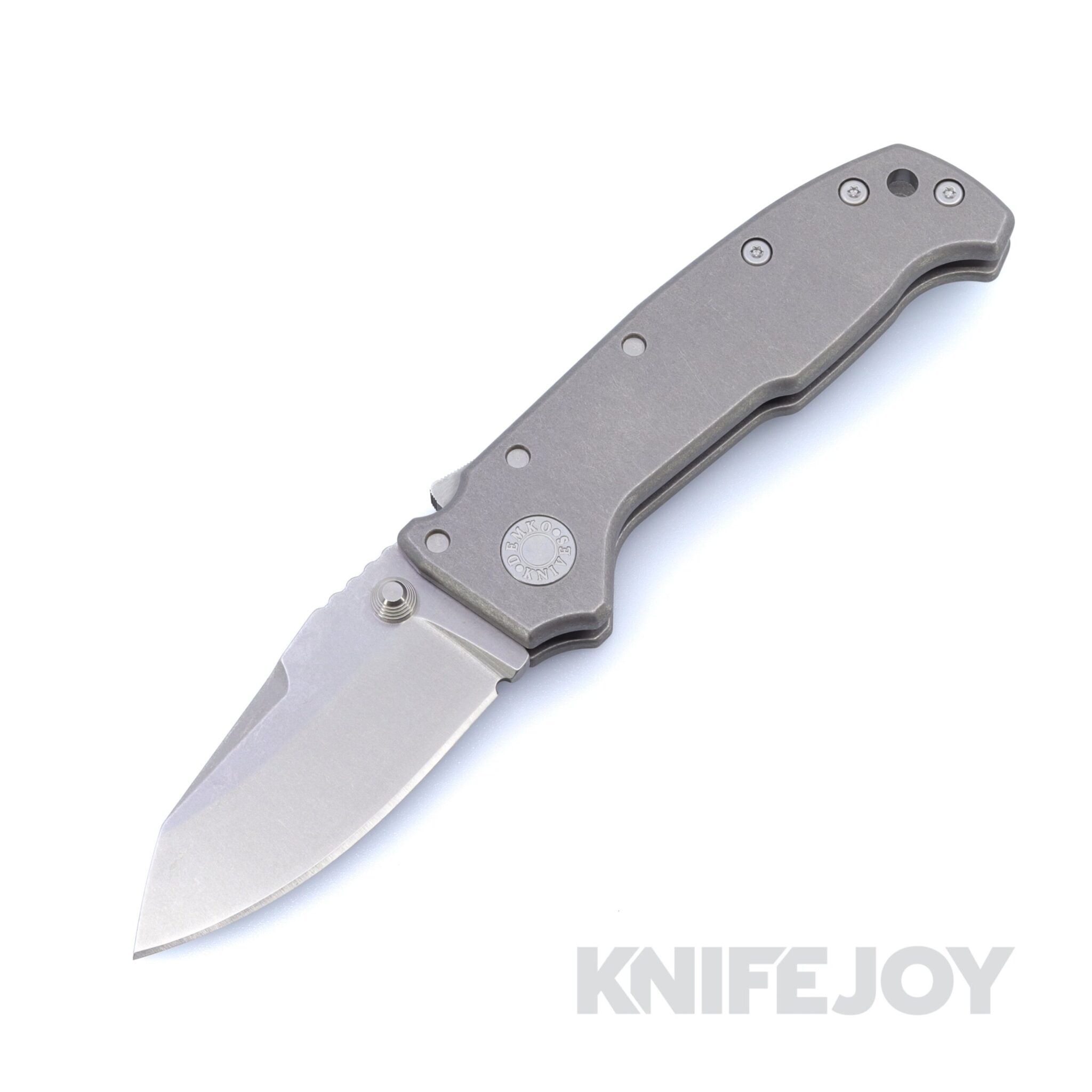 Demko Knives MGAD20 Compact Magnacut Clip Point STUD ONLY Blade with Smooth Titanium Handles