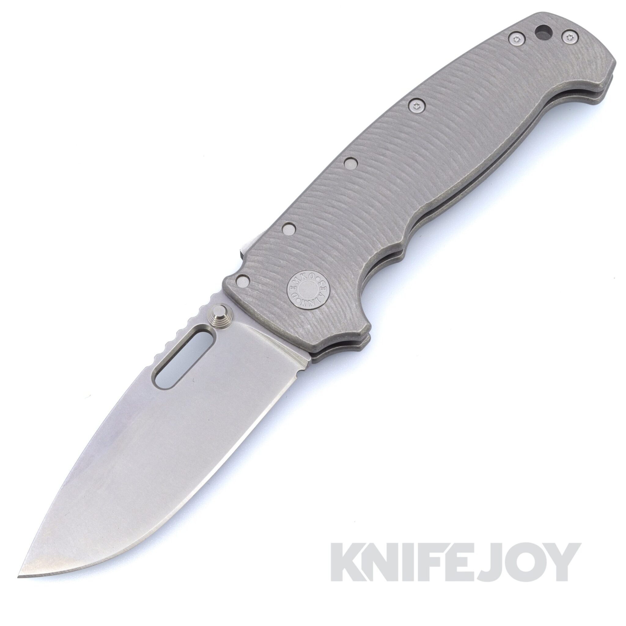Demko Knives MGAD20 XL Drop Point Magnacut Blade with Titanium Textured Handles
