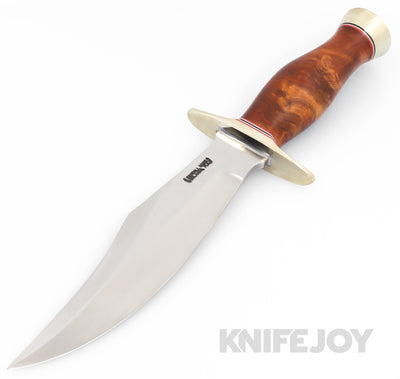Randall Made Knives Model 12-8W Bear Bowie Model with Thuya Wood Handle and Waxed Leather Sheath
