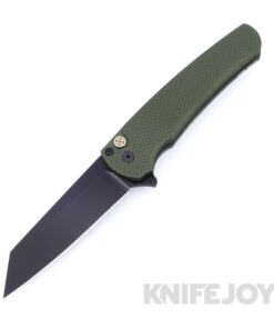Pro-tech Knives NYCKS25.Malibu.1 NYCKS 2025 Malibu Flipper DLC Magnacut Reverse Tanto Blade with Textured Green Handles and Black Hardware