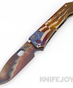 Medford Knives 187DP D2 Vulcan Blade with Bronze "Tattered Flag" Handles/ Flamed Hardware and Clip