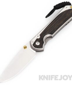 Chris Reeve Knives Large Sebenza 31 Drop Point Magnacut Double Gold Lug Blade with Bog Oak Inlay/ Polished Titanium Handles