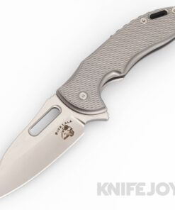 Mechforce Knives Rick Lala Collab Sentry Frame Lock Flipper Knife M390 Dual Tone Blade with Diamond Pattern Titanium Handles
