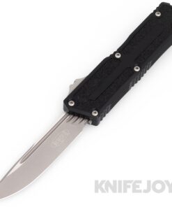 MICROTECH 1278-10AP Scarab II GEN III Auto OTF Single Edge Apocalyptic Standard Blade with Black Aluminum/ Traction Inlay Handles