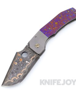 Zermeno Knives Tyr Copper-Infused Vegas Forge Damascus Copper-Infused San Mai Blade with Titanium Handles and Timascus Inlays