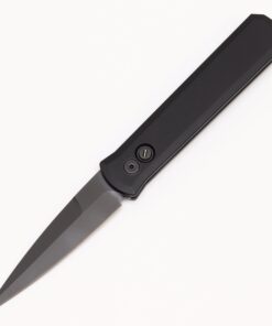 Pro-tech Knives PT921-OPERATOR GODFATHER Auto Black Sterile Blade with Solid Black Handles/ Tritium Push Button