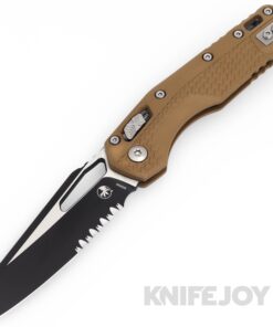 MICROTECH Standard Issue 210T-2PMDE MSI Ram Lock Folder Single Edge Partially Serrated Blade with Dark Earth Polymer Tri-Grip Handles