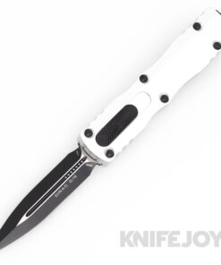 MICROTECH 225-1CR Dirac OTF Auto Double Edge Black Standard Blade with Clear Aluminum Handles