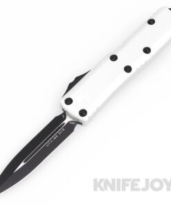MICROTECH 232-1CR UTX-85 II OTF Auto Double Edge Black Standard Blade with Clear Aluminum Handles