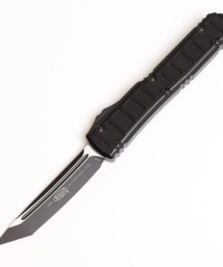MICROTECH 123II-1TS Ultratech II OTF Auto Signature Series Black Tactical Tanto Blade with Black Aluminum Handles
