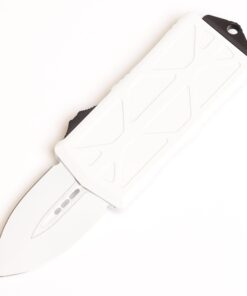 MICROTECH 157-1ST Exocet OTF Auto Storm Trooper Signature Series White Double Edge Blade with White Aluminum Handles