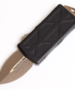 MICROTECH 157-13 Exocet OTF Auto Signature Series Bronze Double Edge Blade with Black Aluminum Handles