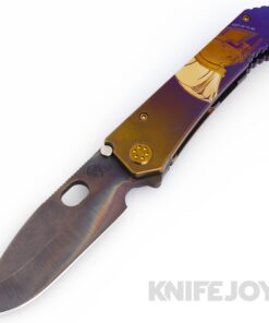 Medford Knives 187DP D2 Vulcan Drop Point Blade with Brz-Vio Fade "Molon Labe" Handles/ Flamed Hardware/ Brz-Vio Fade Clip