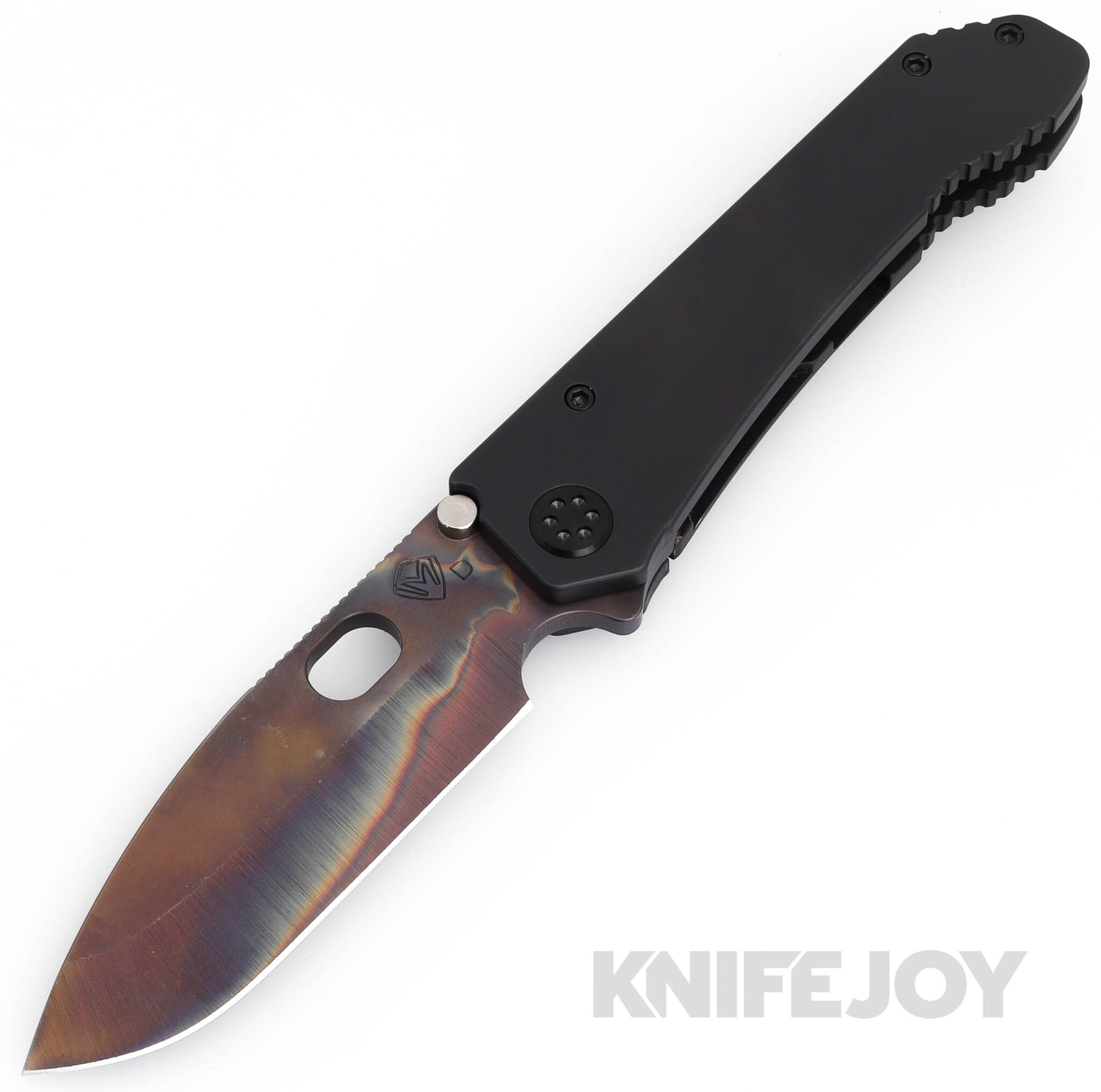 Medford Knives 187DP D2 Vulcan Drop Point Blade with DLC Handles/ Black Hardware/ DLC Clip