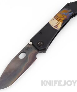 Medford Knives 187DP D2 Vulcan Drop Point Blade with DLC "Molon Labe" Handles/ Black Hardware/ Brz-Vio Clip