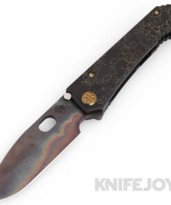 Medford Knives 187DP D2 Vulcan Drop Point Blade with DLC "Gold Outline Stacked Skulls" Handles/ Brz Hardware/ DLC Clip
