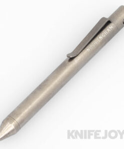 Nottingham Tactical TiButton Right Hand Single Lock Smoothie Parker Tumbled Titanium Pen