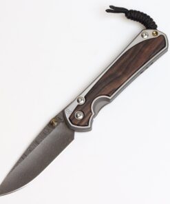 Chris Reeve Knives Large Sebenza 31 Drop Point Ladder Damascus Blade with Macassar Ebony Inlay Polished Handles