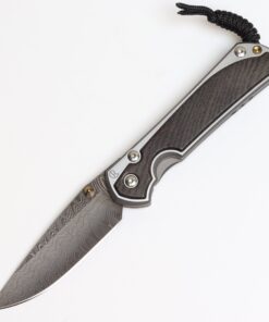 Chris Reeve Knives Large Sebenza 31 Drop Point Ladder Damascus Blade with Bog Oak Inlay Polished Handles