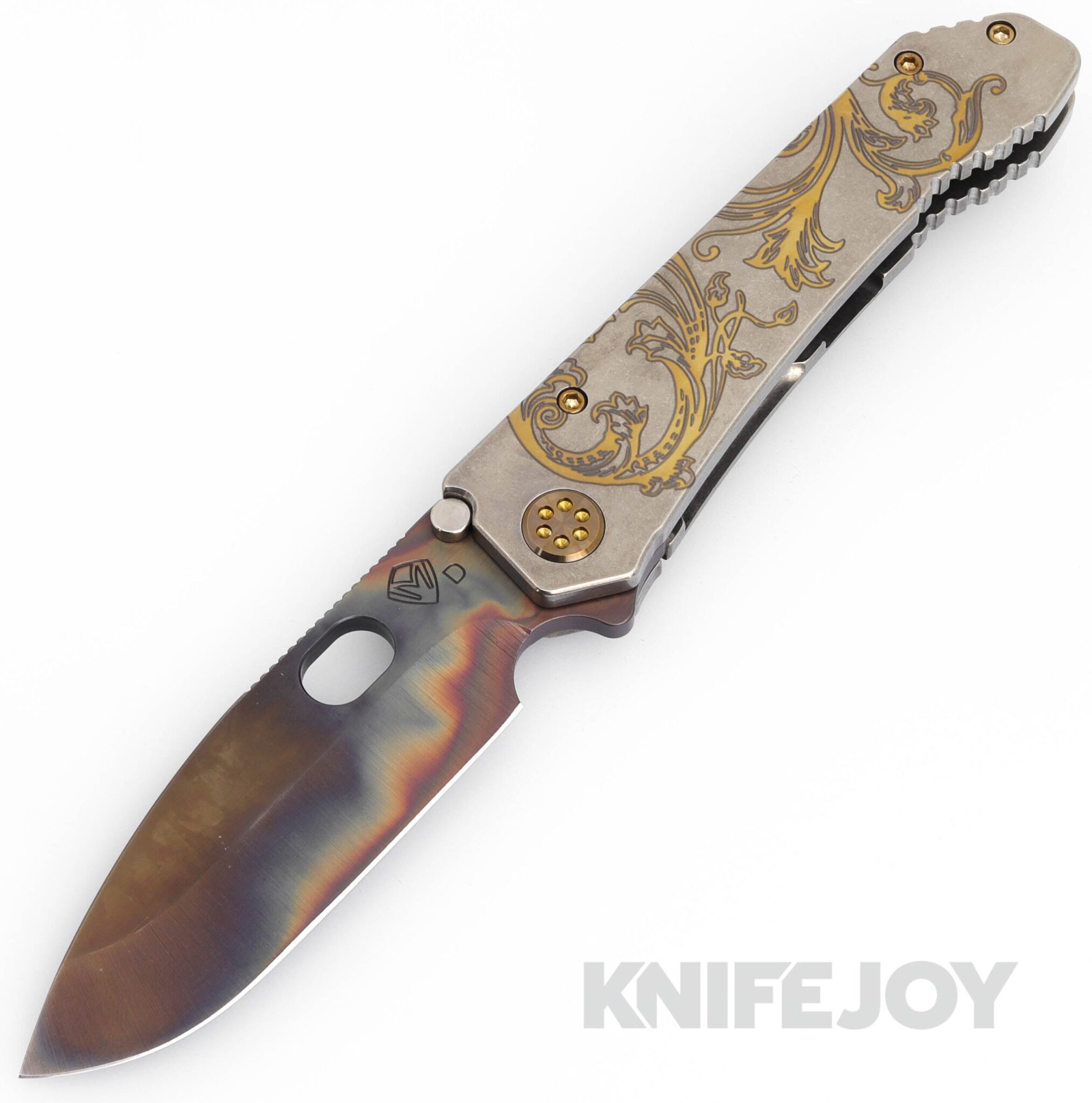 Medford Knives 187DP D2 Vulcan Drop Point Blade with Tumbled "Bronze Filigree" Handles/ Brz Hardware/ Filigree Clip