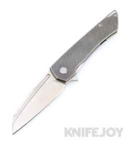 MachineWise Mojave Frame Lock Folder Lightwash S90V with Fine Step Textured Grade 5 Integral Manganese Wash Titanium Handles / Raw Ti Spacer and Clip