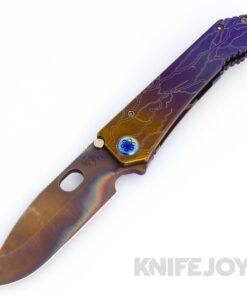 Medford Knives 187DP D2 Vulcan Drop Point Blade with Brz-Violet Fade Lightning Handles/ Flamed Hardware/ Brz-Vio Fade Clip