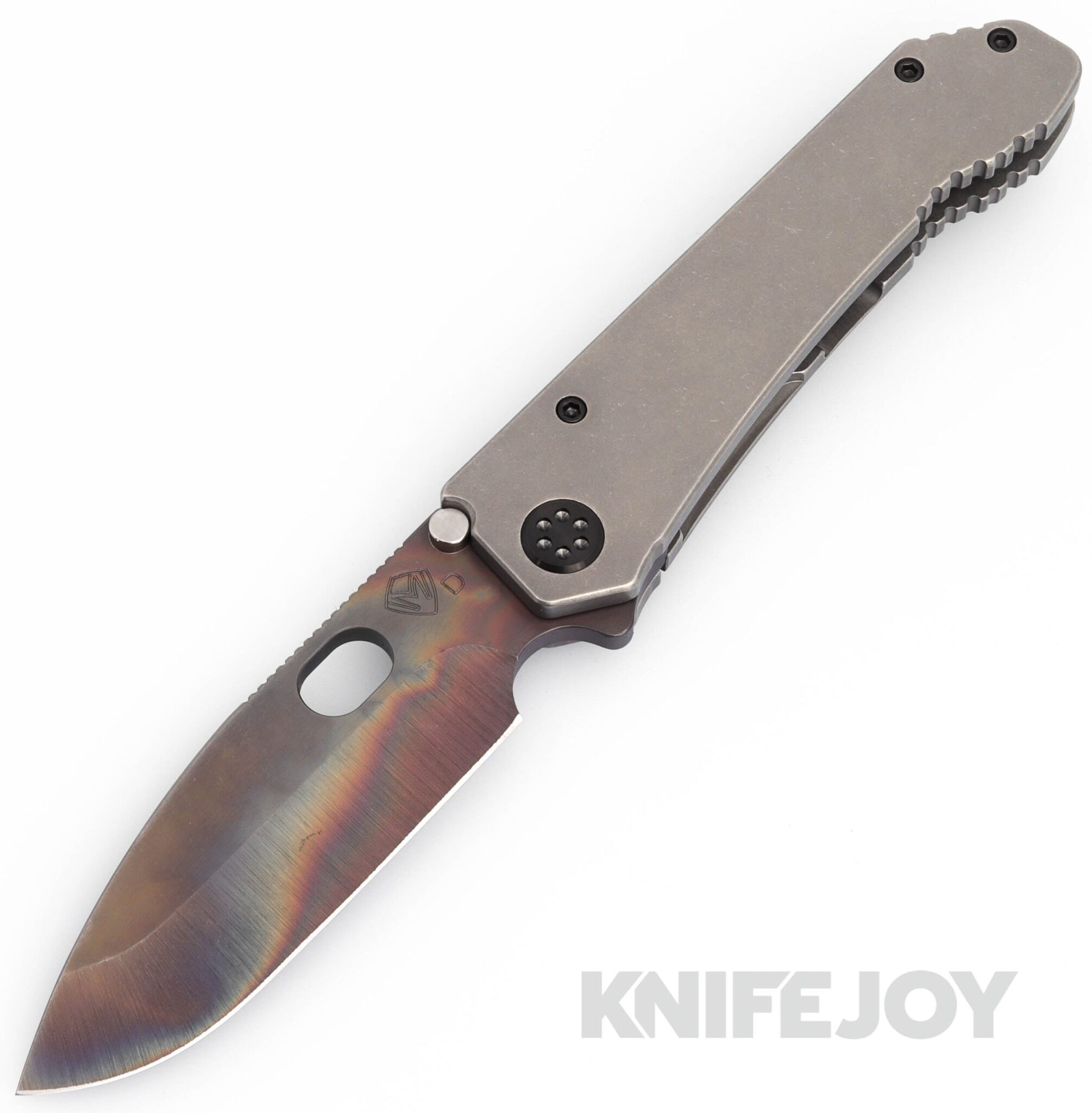 Medford Knives 187DP D2 Vulcan Drop Point Blade with Old School Tumbled Handles/ Black Hardware/ DLC Clip