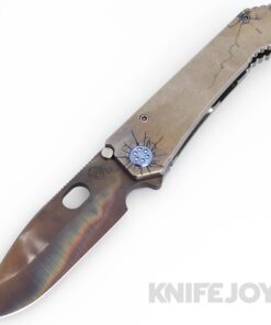 Medford Knives 187DP D2 Vulcan Drop Point Blade with Tumbled "Cracked Glass" Handles/ Flamed Hardware and Clip