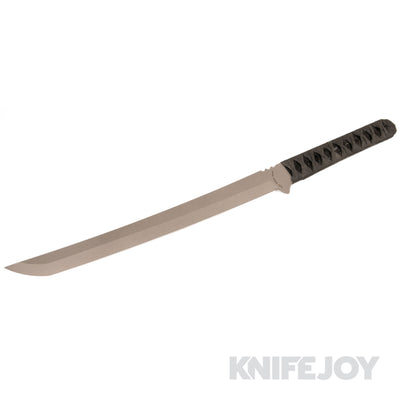 Hoback Knives HOB4204 Kwaichete Fixed Blade 154CM Stonewash Bade with Grey Cord-Wrap over Polished Black Stingray Handle