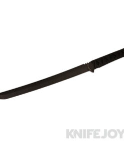 Hoback Knives HOB4201 Kwaichete Fixed Blade 154CM DLC Black Stonewash Bade with Black Cord Wrapped Over Polished Black Stingray Handle