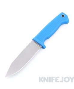 Demko Knives Fixed Blade FreeReign Clip Point 3V Blade with Blue Rubberized Handles / Kydex Sheath
