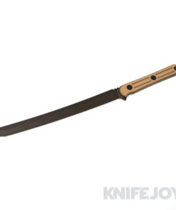 Hoback Knives HOB4202 Kwaichete Fixed Blade 154CM DLC Black Stonewash Bade with Coyote Brown SureTouch Handle