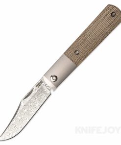 Enrique Pena X Series Front Flipper Barlow #1 Clip Point Damasteel Blade with Green Micarta